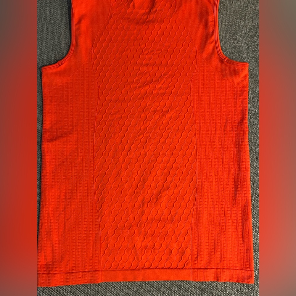 Athleta Women's Sleeveless Textured Yoga Stretchy Top Orange Women’s Size M - Picture 10 of 14